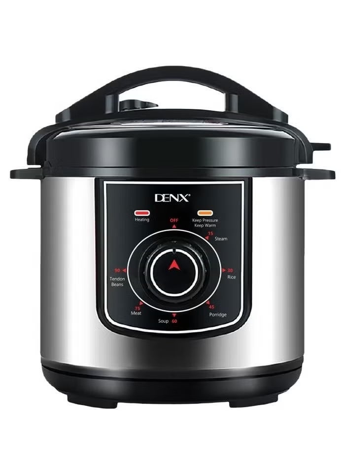 Denx Electric Pressure Cooker 6L | Touchscreen Multi-Function Stainless Steel, 1000W Fast Cooking for Rice, Stew, Soup, Slow Cook & Quick Healthy Meals - Image 3